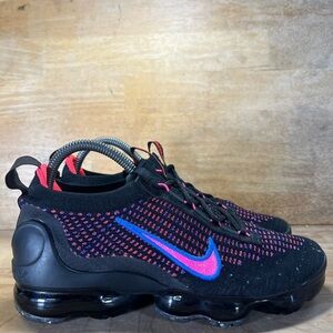 Nike Air VaporMax Flyknit Womens Sz 7.5 Running Shoes Sneakers Black Hyper Pink